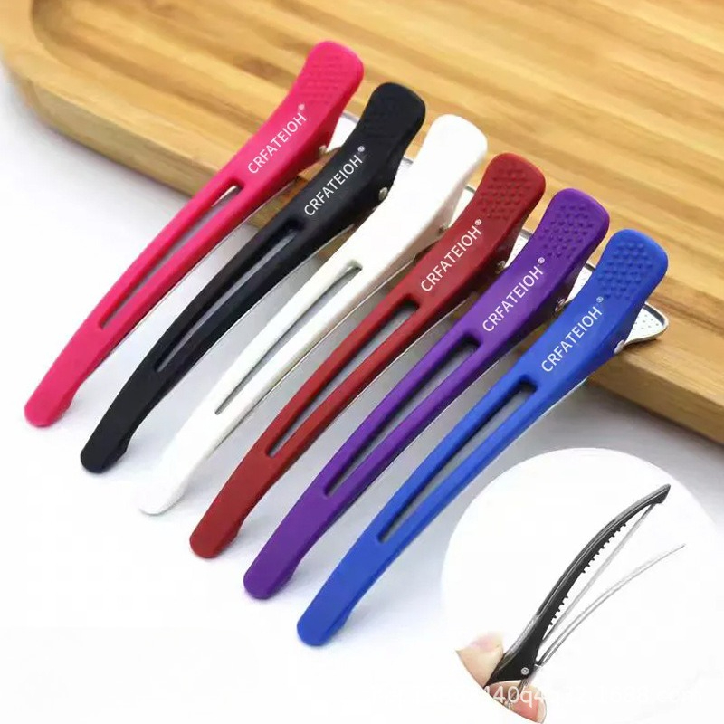 Crocodile Clip Set - 6 ピース/セットの曲がらないヘアクリップワニヘアクリッパーカリオドクリップヘアサロンスタイリングツールヘアスタイリングアクセサリー新しい