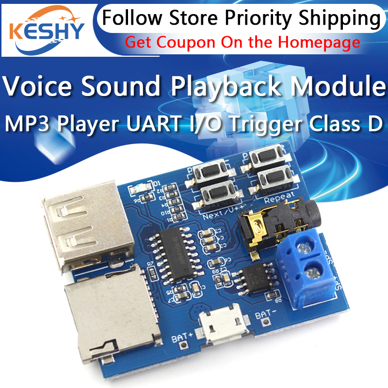 Sd Card Module Spi - 音声サウンド再生モジュール、arduino mp3プレーヤーモジュール、uart i oトリガー、クラスdアンプボード、5w、8mストレージ、DY-SV8F sdtfカード