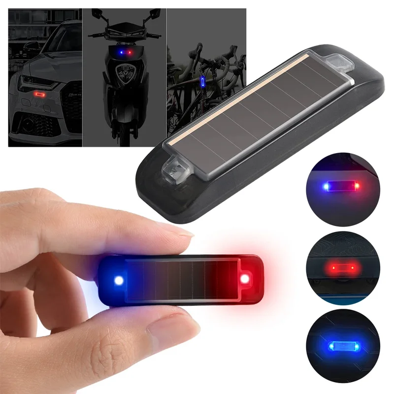 Diy Lamp Electronics - ミニ LED 太陽光発電車の警告灯夜間セキュリティ模擬警報ワイヤレス盗難防止注意ランプ点滅ダミー警報ランプ