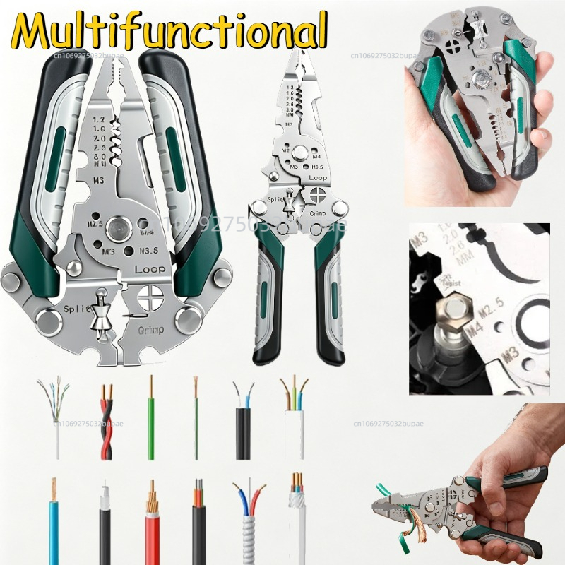 Wire Stripper Cutter - 多機能銅線ストリッパー電気技師用ワイヤーケーブルストリッパークリンパーケーブルカッターストリッパー圧着ペンチ修理ツール