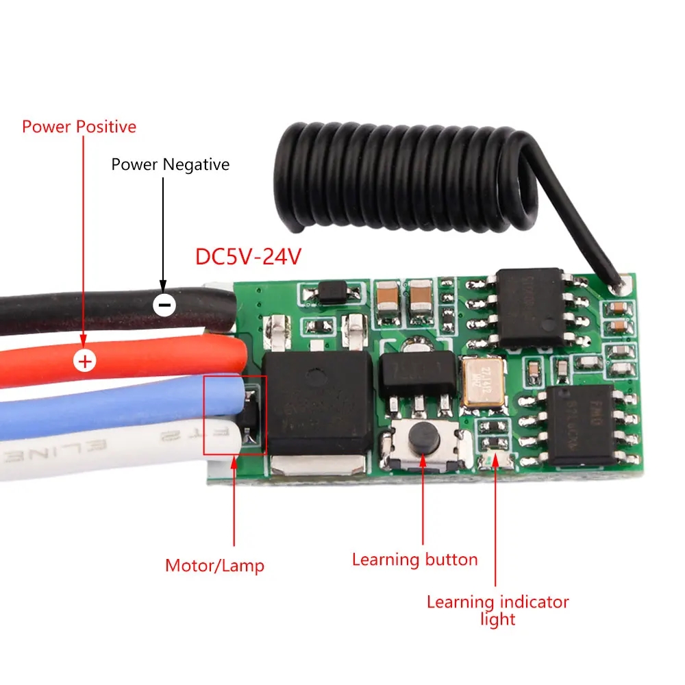 Rf 433Mhz Module - DC 3.7V-24V 433MHz ミニワイヤレス RF リモートコントロールスイッチ受信モジュール