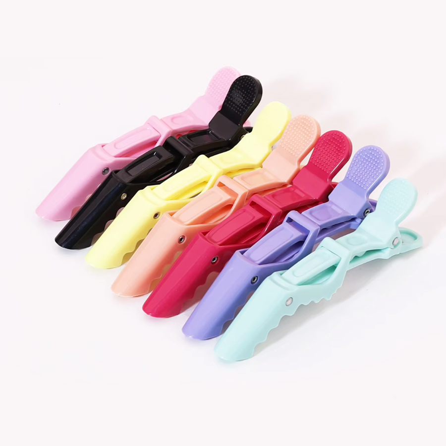 Crocodile Clip Set - 6 ピース/セットワニヘアクリップ理髪クリップヘアカットヘアピンセクショニング、スタイリング、染色用