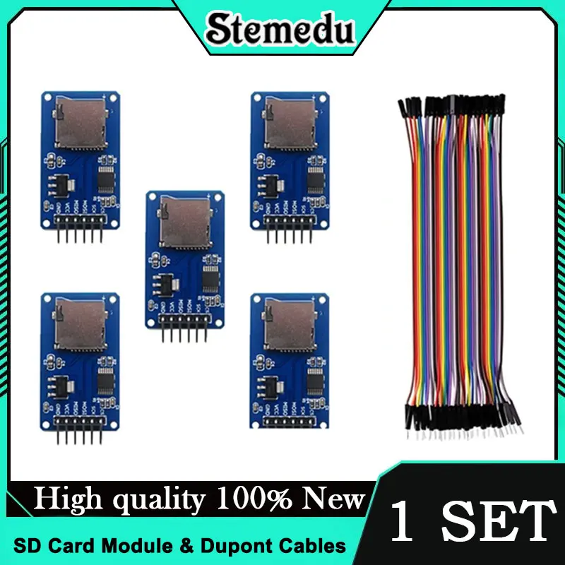 Sd Card Module Spi - 5個のMicro SDカードモジュールと40P Dupontケーブル付き Arduino ESP32 Raspberry