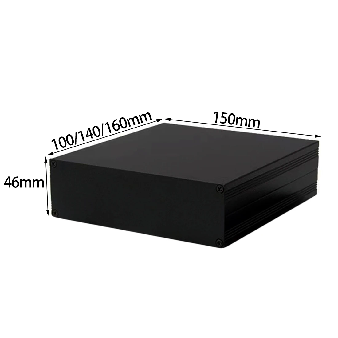 Diy Electronics Box - 防水ハウジングハウジング,アルミニウム製スプリットボックス,黒タイプハウジング,電子ボックス,日曜大工ツール,150x46x100, 140, 160mm