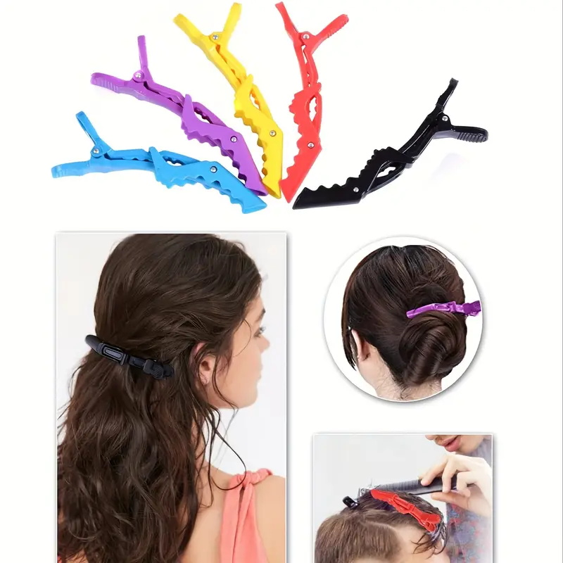 6 ピース/セットワニヘアクリップ理髪クリップヘアカットヘア - Crocodile Clip Set のレビューと価格