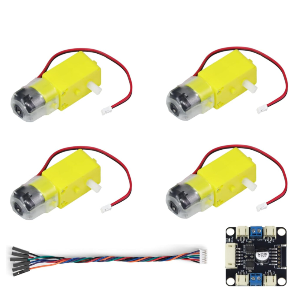4 TTモーターとドライバーキット 4 DCモーター コンパ - L298N Motor Driver のレビューと価格