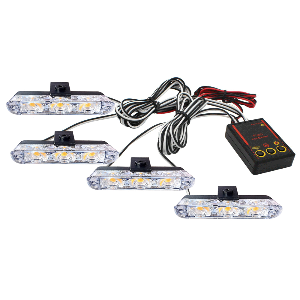 12V車用グリルストロボライトヘッド4x3 LEDミニフラッ - Diy Lamp Electronics のレビューと価格