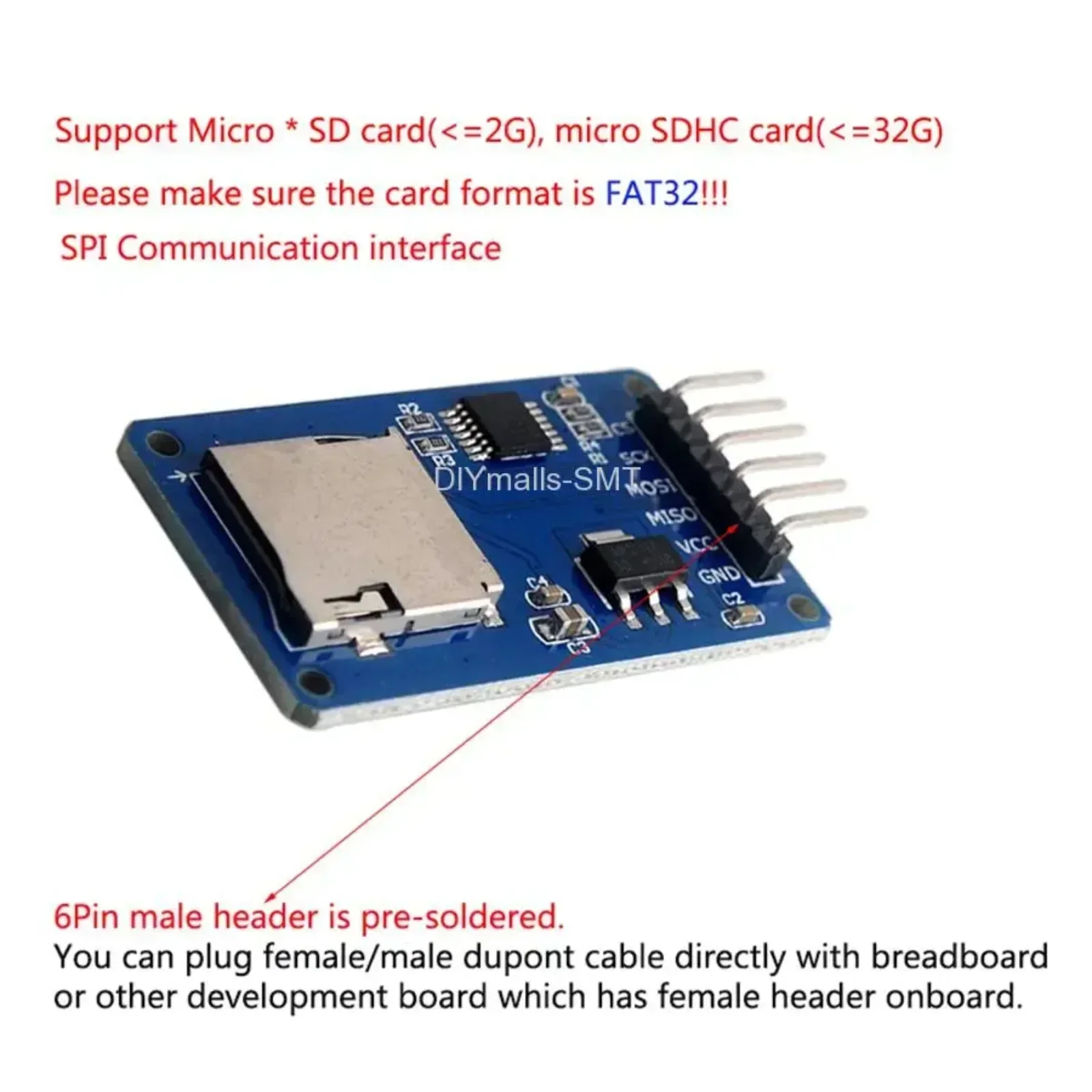 5個のMicro SDカードモジュールと40P Dupont - Sd Card Module Spi のレビューと価格