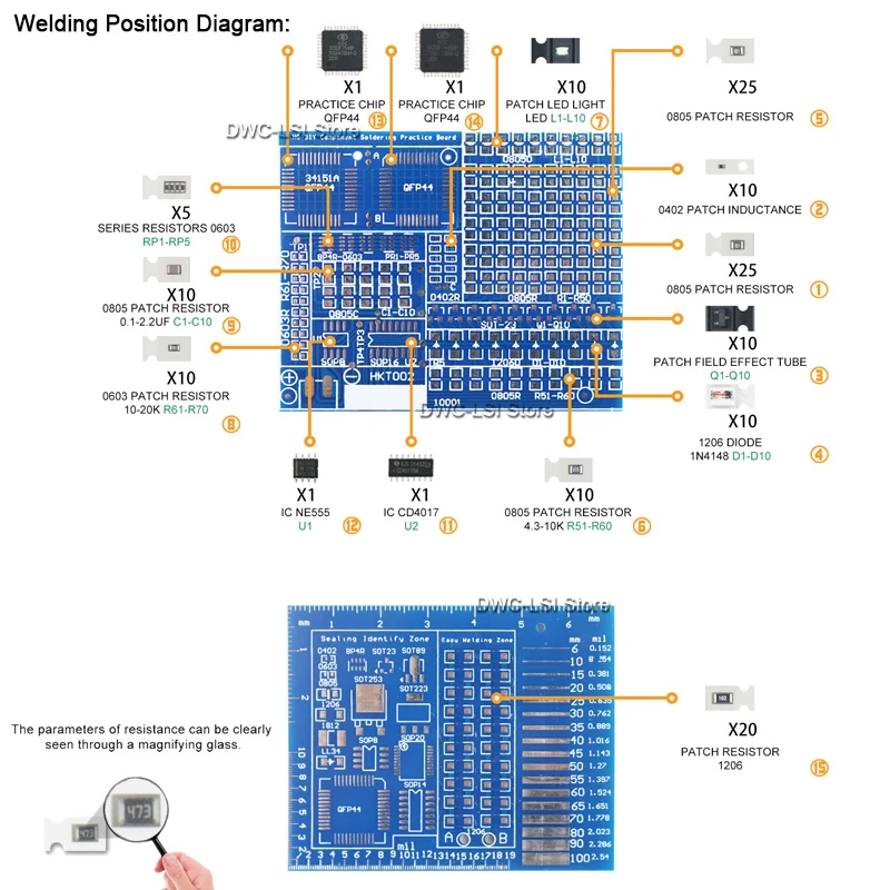 電子部品溶接ボード、DIYキット、スキルトレーニングボード、 - Diy Electronics Components Kit のレビューと価格