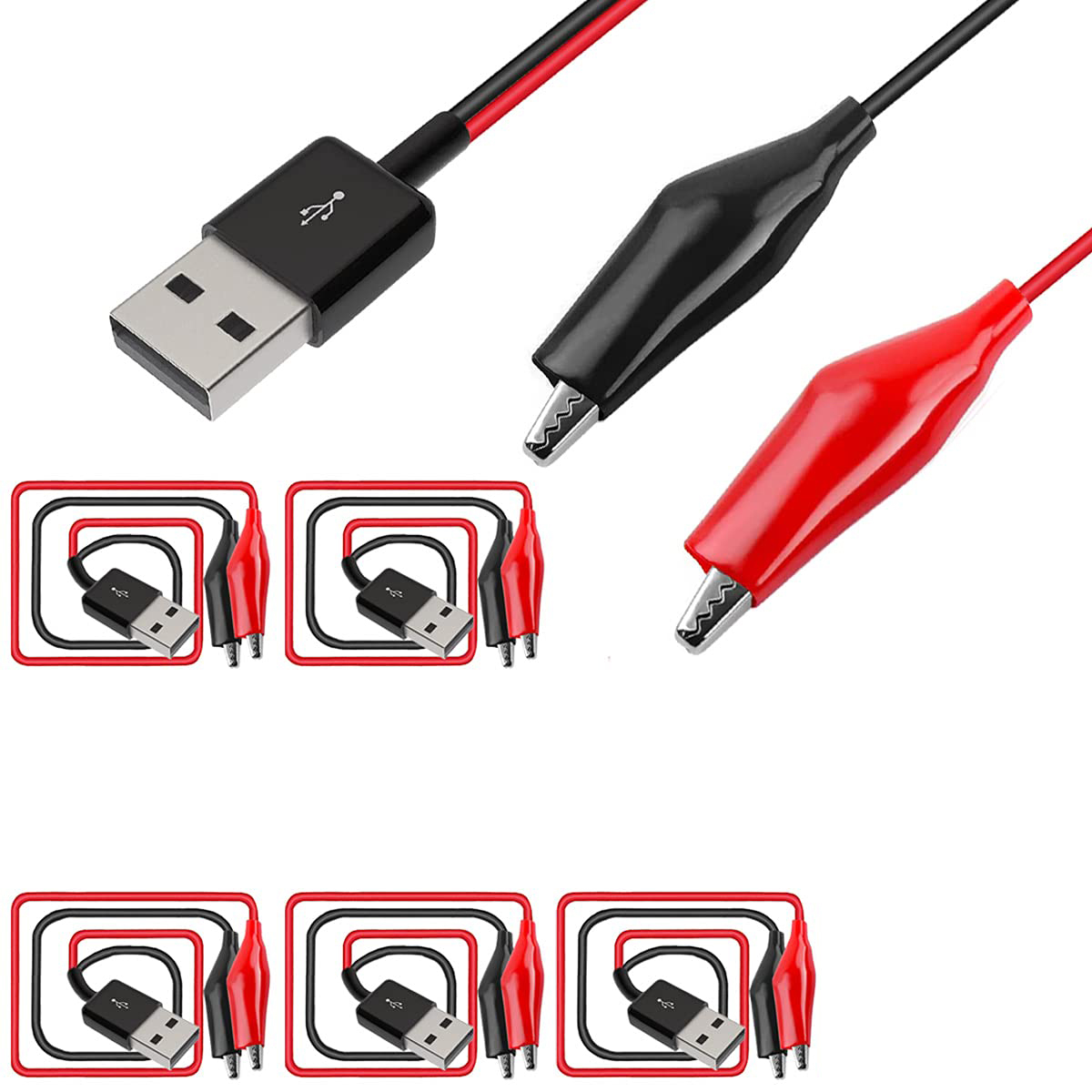 ワニ口クリップ - USB、ワニ口クランプ - USB Ty - Crocodile Clip Set のレビューと価格