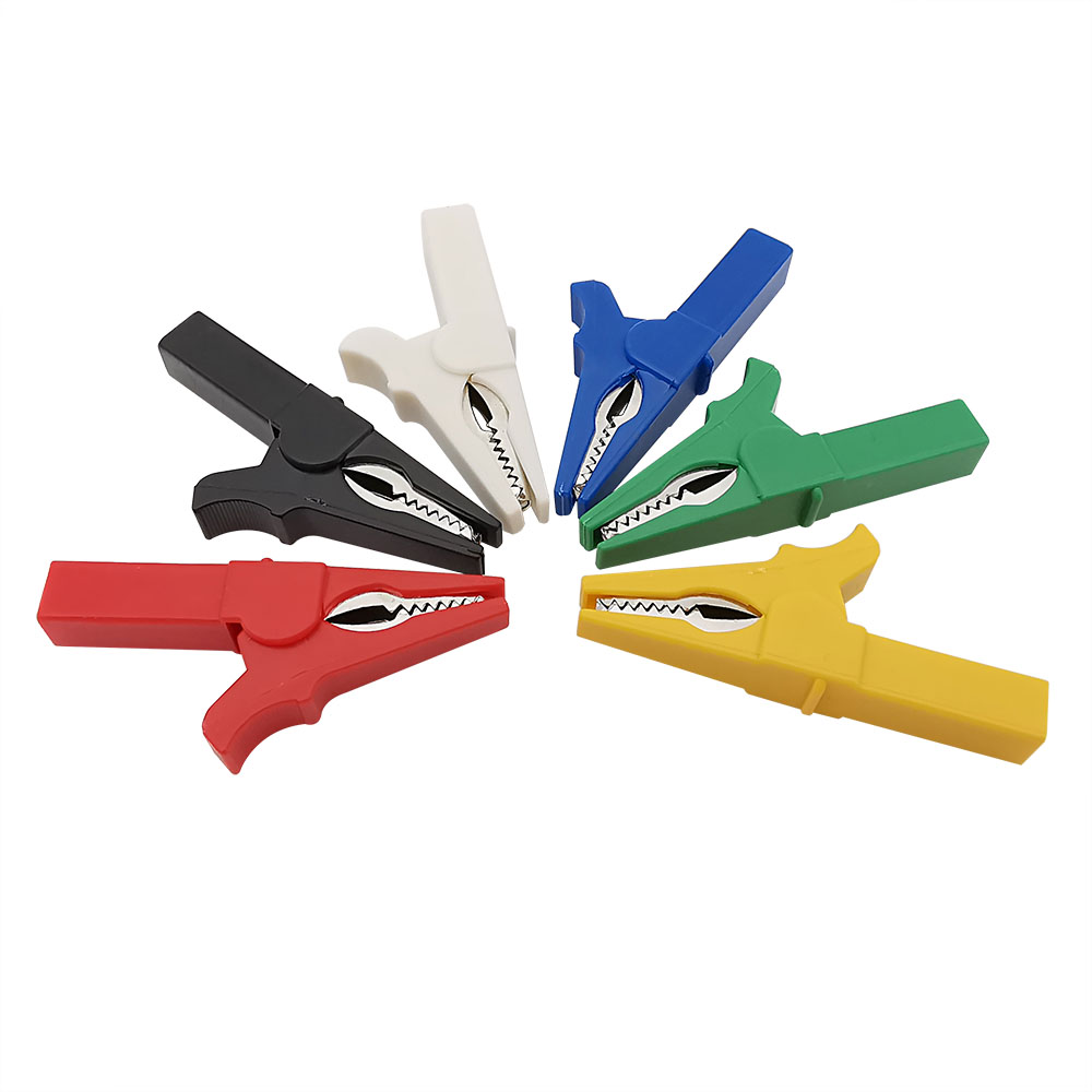 6個/ロット 55mm アリゲータークリップ テストバッテリ - Crocodile Clip Set のレビューと価格