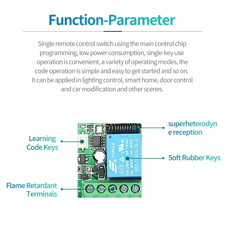 DC12VリモートコントロールスマートスイッチユニバーサルR - Rf 433Mhz Module のレビューと価格