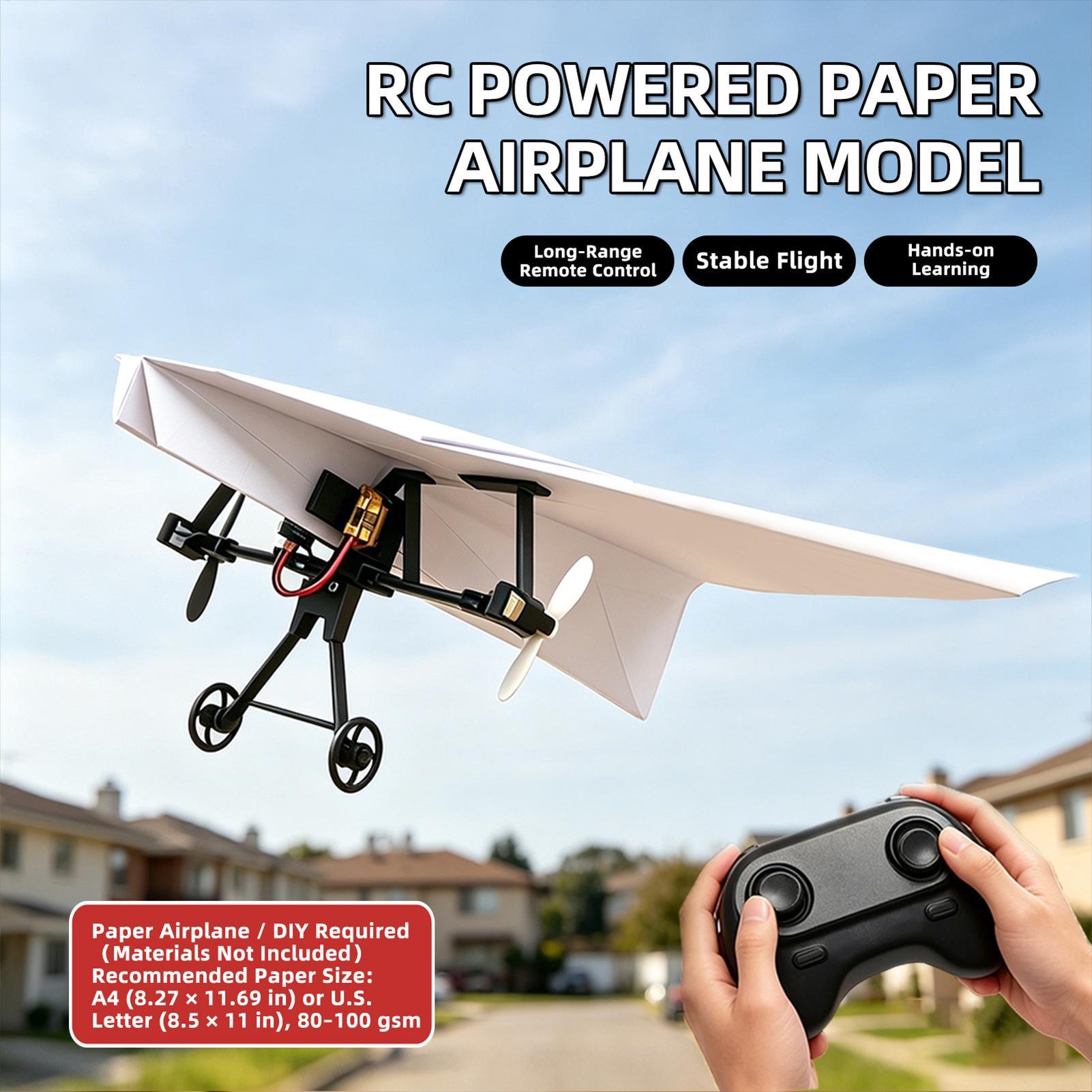 リモコン紙飛行機電動パワーキットDIY折りたたみ式長距離安定 - Diy Electronics For Kids のレビューと価格