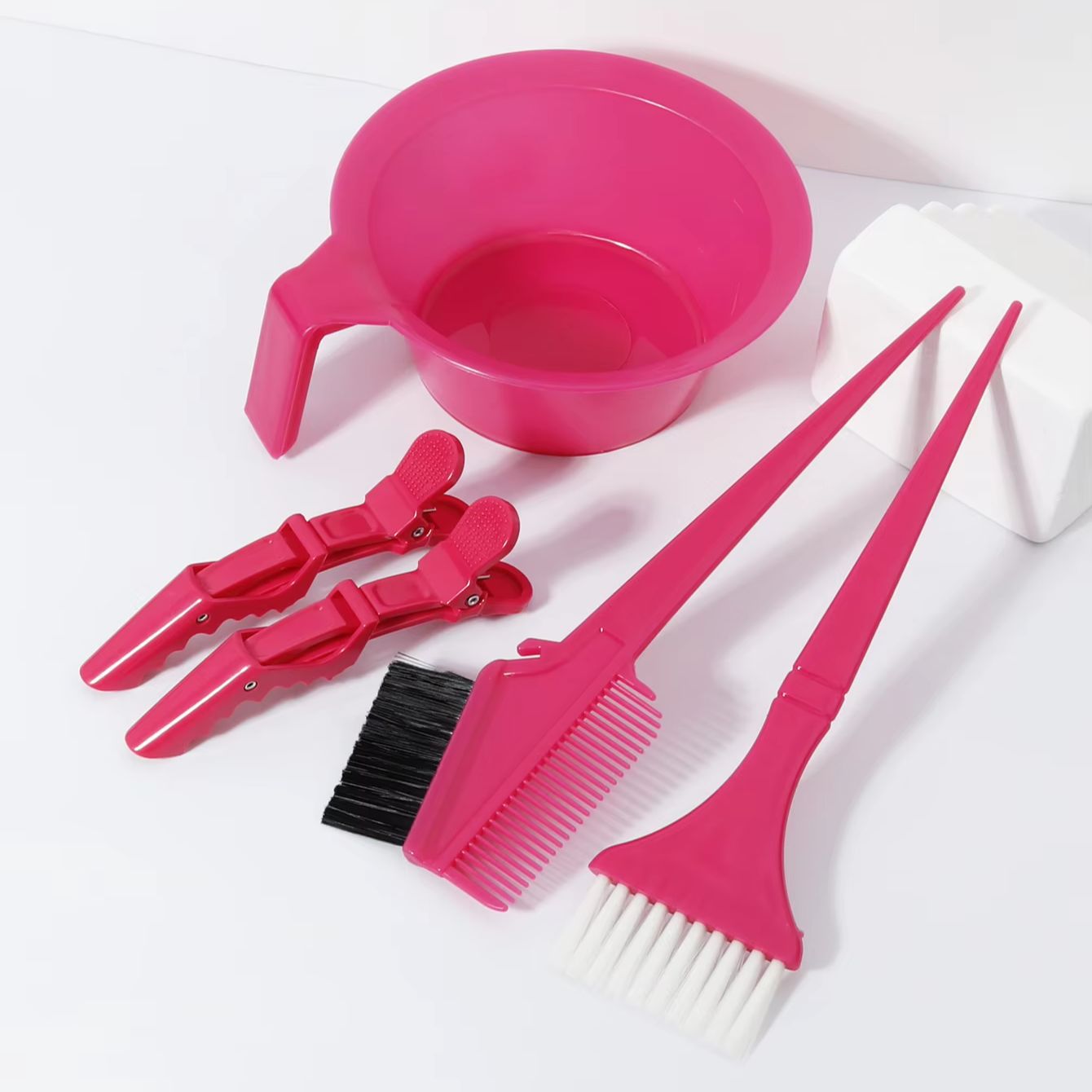 5個入りプロ仕様ヘアカラーツールセット、染料ボウル、染料ブラ - Crocodile Clip Set のレビューと価格