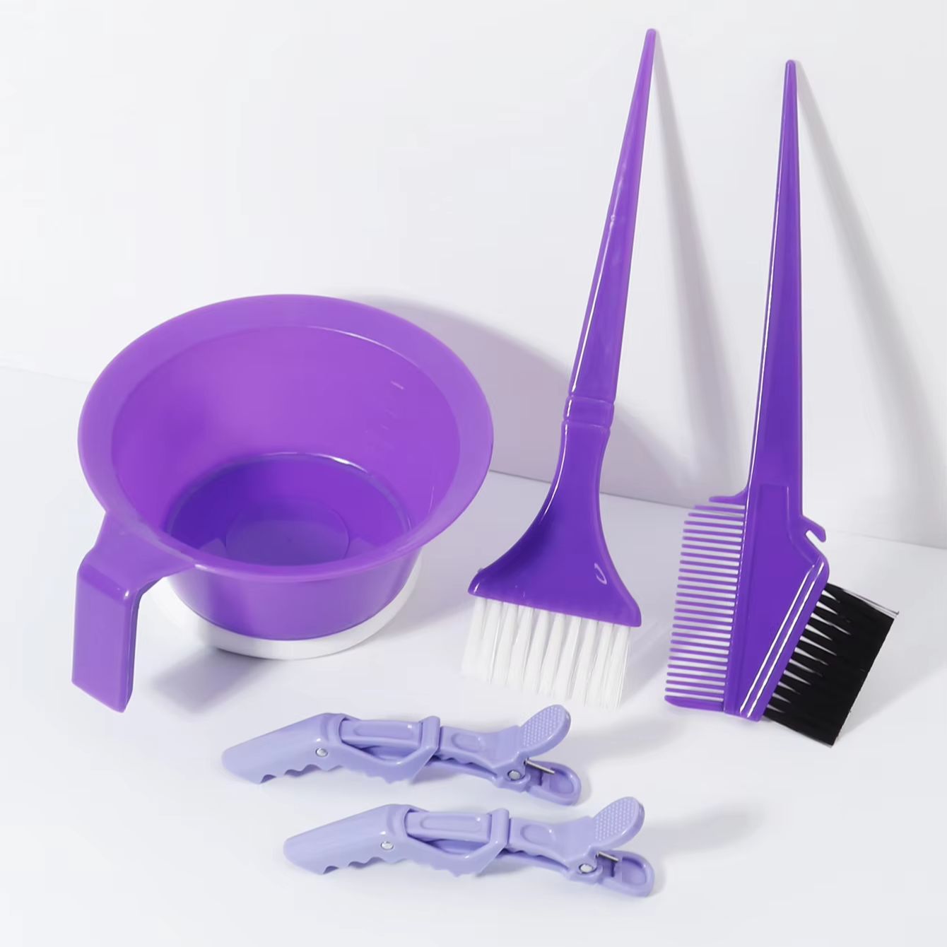 5個入りプロ仕様ヘアカラーツールセット、染料ボウル、染料ブラ - Crocodile Clip Set のレビューと価格