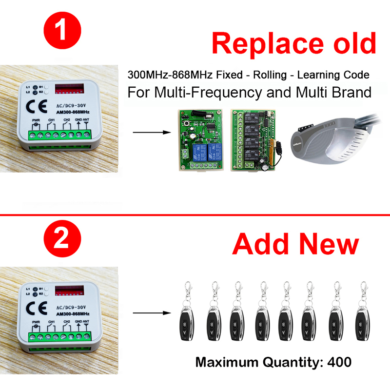 1-20個の新しいユニバーサルRX MULTI 300〜86 - Rf 433Mhz Module のレビューと価格