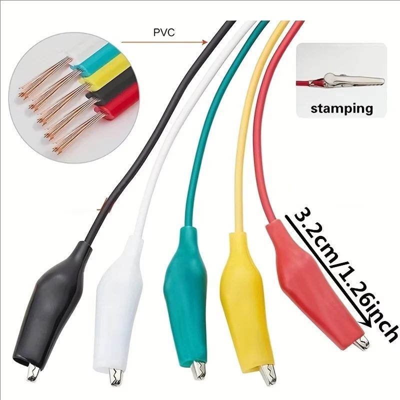 1 セット/10 個ワニ口クリップ電気 DIY テストリード - Crocodile Clip Set のレビューと価格